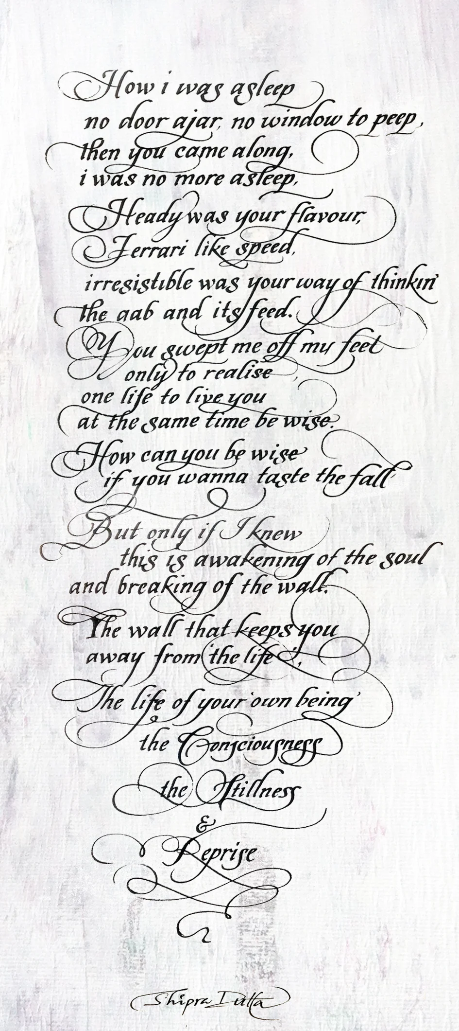 A poem in hand-calligraphy