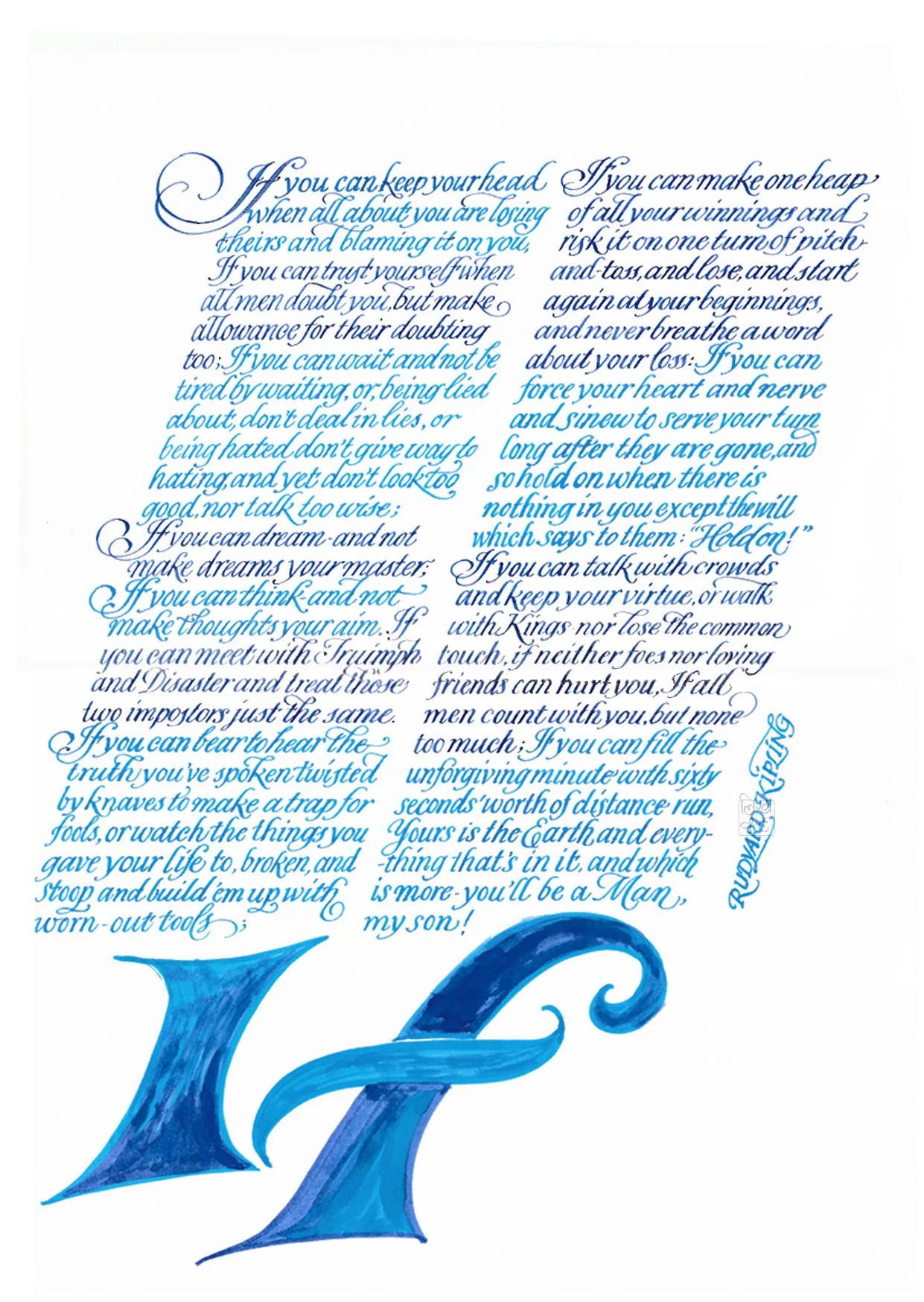 If — Rudyard Kipling, hand-calligraphed
