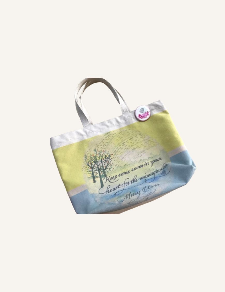 Hand-calligraphed tote bag